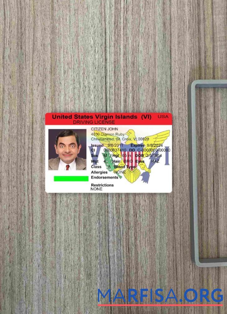 Printable USA Virgin Islands DL photolook sample